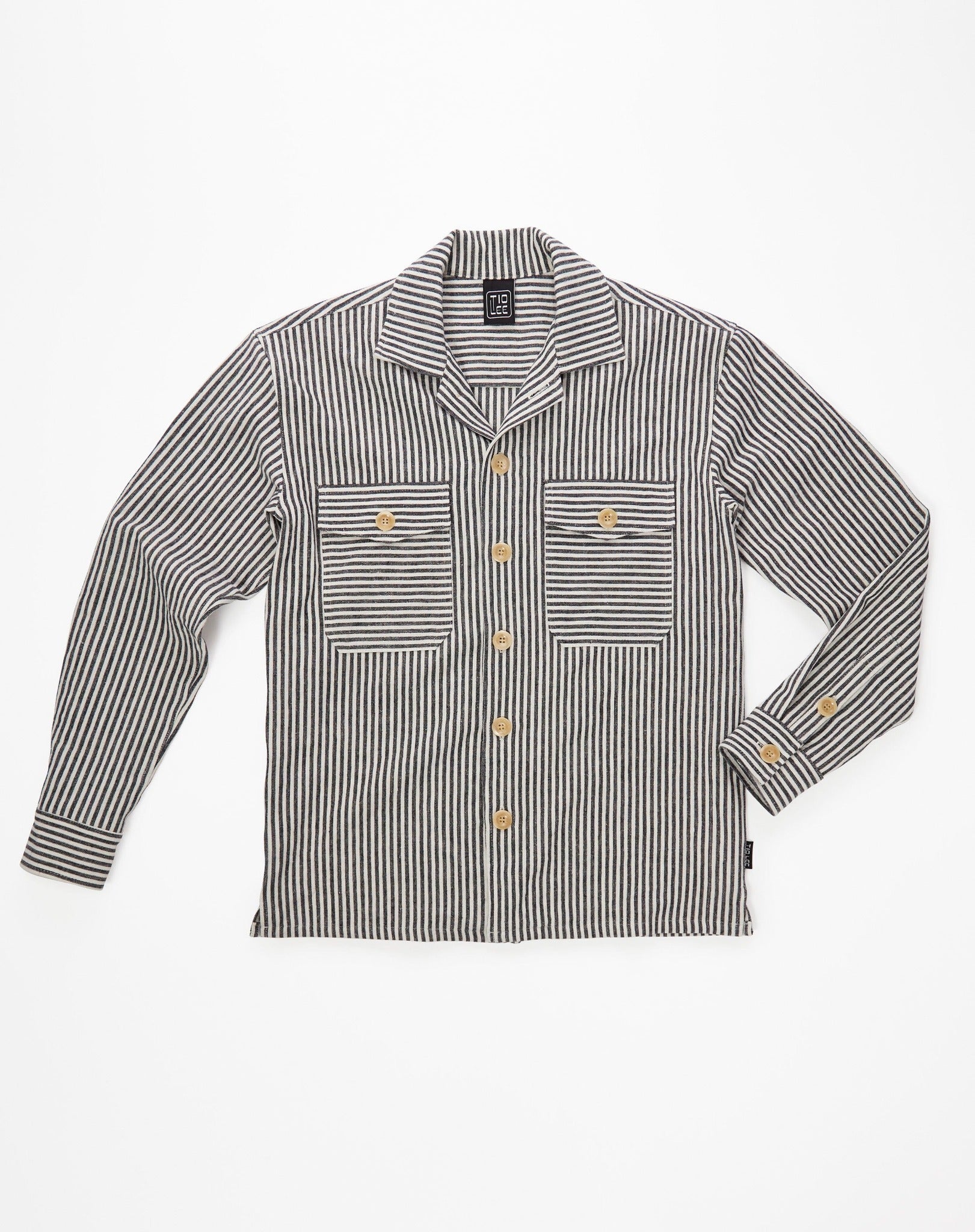 The Rockaway Overshirt in Striped Hemp