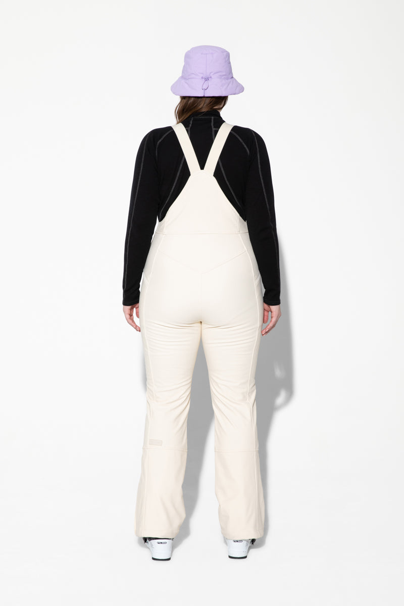 Isabel Soft Shell Bib Pant - Short Length - Oatmilk White